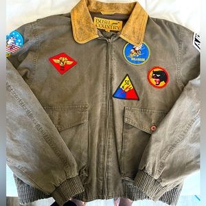 Vintage Bush Country Military Style Patch Jacket Size Medium